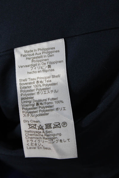 J Crew Womens Striped Dark Blue Blazer Button Long Sleeve Petite Size 0