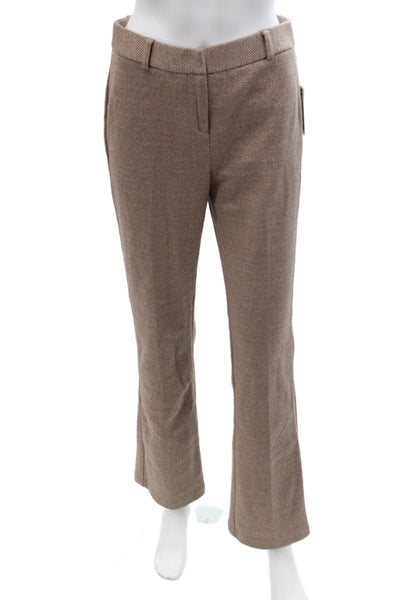 Amanda + Chelsea Womens Dress Pants Beige Herringbone Hook Eye 28in Size 2