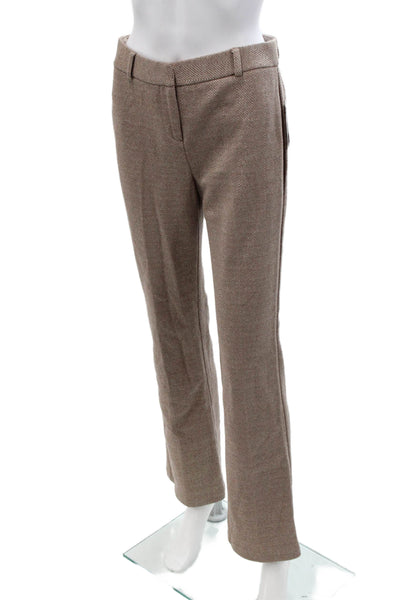 Amanda + Chelsea Womens Dress Pants Beige Herringbone Hook Eye 28in Size 2