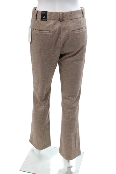 Amanda + Chelsea Womens Dress Pants Beige Herringbone Hook Eye 28in Size 2