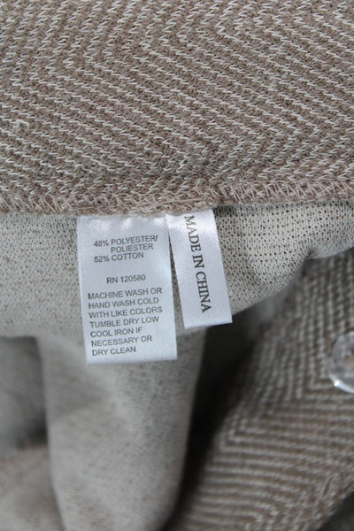 Amanda + Chelsea Womens Dress Pants Beige Herringbone Hook Eye 28in Size 2