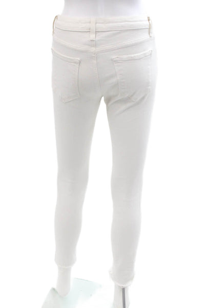 Just Black Womens Ankle Skinny Jeans White Button Fly Size 26