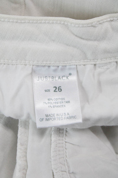 Just Black Womens Ankle Skinny Jeans White Button Fly Size 26