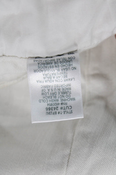 Just Black Womens Ankle Skinny Jeans White Button Fly Size 26