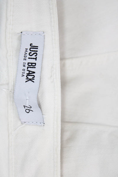 Just Black Womens Ankle Skinny Jeans White Button Fly Size 26