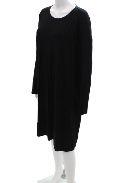 Eileen Fisher Women Shift Dress Black Long Sleeve Size M