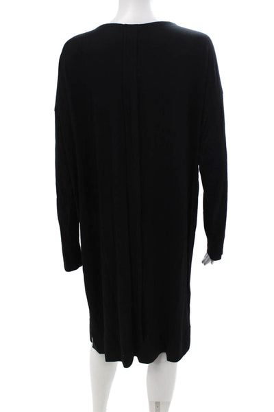 Eileen Fisher Women Shift Dress Black Long Sleeve Size M