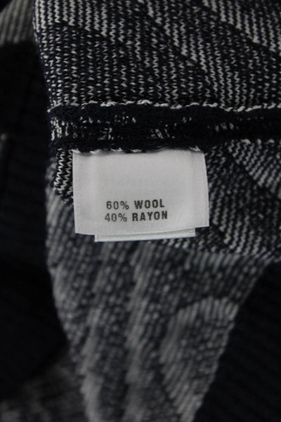 St. John Sport Womens Dark Blue Graphic Art Tank Wool Rayon Sleeveless Size L