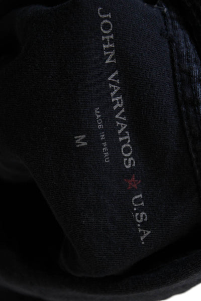 John Varvatos Mens Polo Collared Short Sleeve Dark Blue Cotton Size M