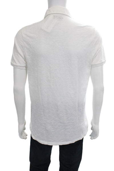 Velvet Mens Point Polo Collared Short Sleeve White 100% Cotton Size S