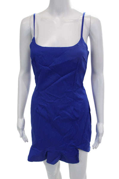 Superdown Women Slip Mini Dress Blue Square Neck Sleeveless Size M