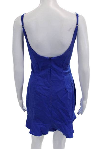 Superdown Women Slip Mini Dress Blue Square Neck Sleeveless Size M