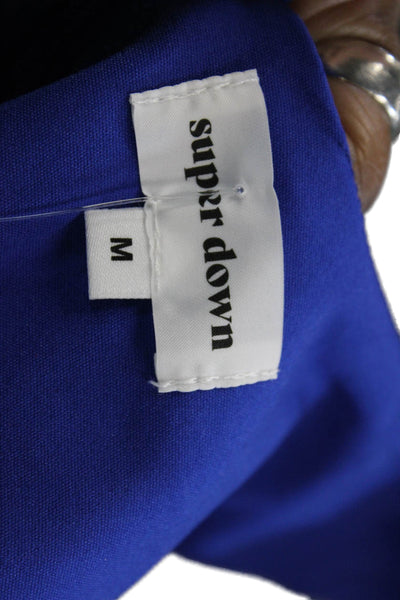 Superdown Women Slip Mini Dress Blue Square Neck Sleeveless Size M