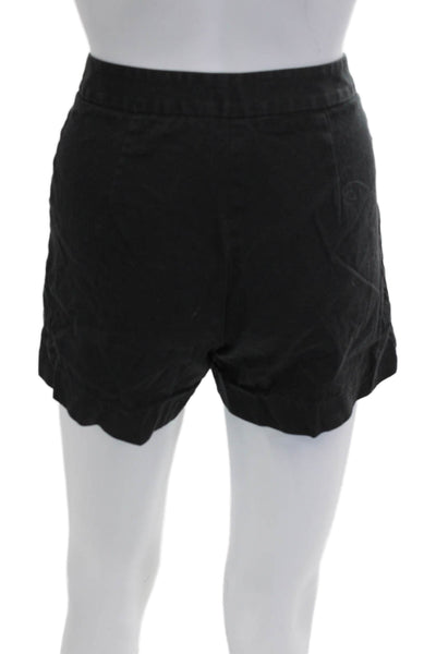 Trina Turk Unisex Black Mercerized Cotton Classic Shorts Size 6