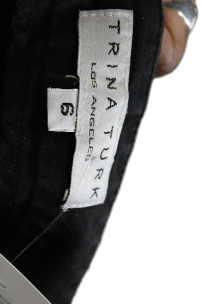 Trina Turk Unisex Black Mercerized Cotton Classic Shorts Size 6