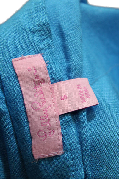 Lilly Pulitzer Women Tunic Blouse Short Sleeve Blue Viscose Boho Size S