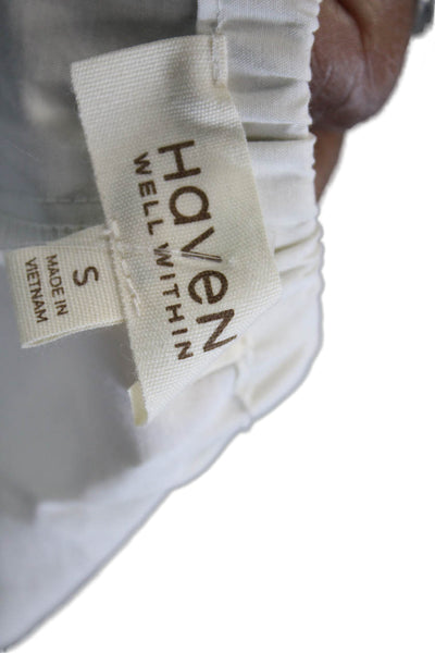 Haven Well Within Women Sweatpants White Nylon Blend Drawstring Solid Size S