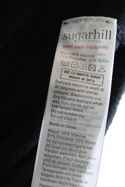 Sugarhill Brighton Women Black Maxi Sweater Dress Long Sleeve Crew Neck Size 4