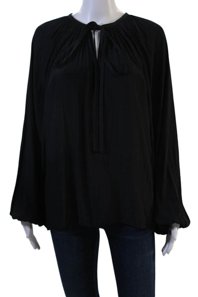 Ramy Brook Women Tunic Blouse Black Long Sleeve Bohemian Size S
