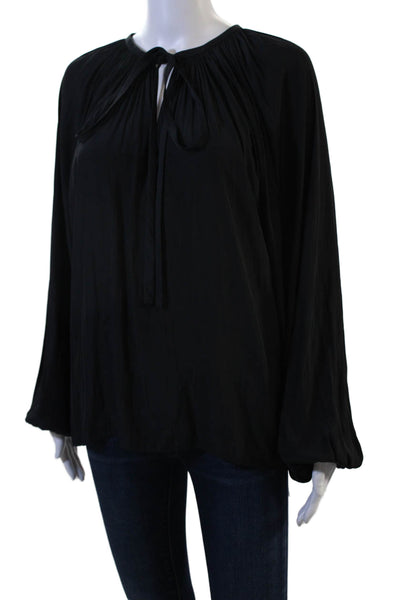 Ramy Brook Women Tunic Blouse Black Long Sleeve Bohemian Size S