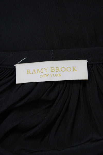 Ramy Brook Women Tunic Blouse Black Long Sleeve Bohemian Size S