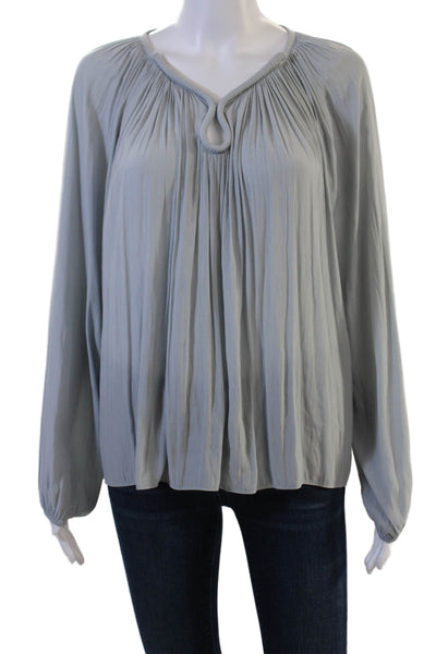 Ramy Brook Womens Boho Gray Petite Tunic Long Sleeve Polyester Size XS