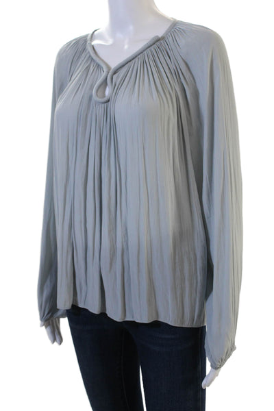 Ramy Brook Womens Boho Gray Petite Tunic Long Sleeve Polyester Size XS