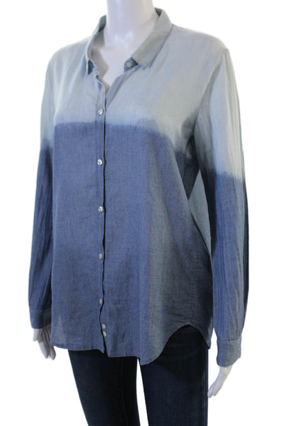 The Kooples Womens Blue Cotton Collared Basic Button-Up Long Sleeve Size M