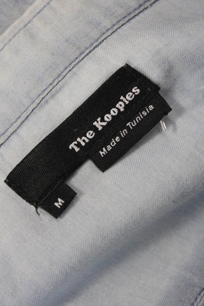 The Kooples Womens Blue Cotton Collared Basic Button-Up Long Sleeve Size M