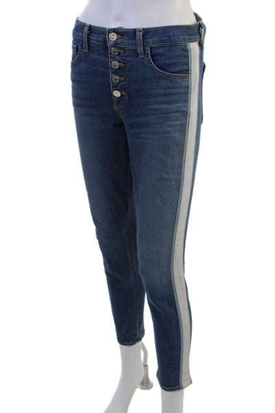 Veronica Beard Womens Ankle Skinny Cropped Jeans Dark Blue High Rise Size 26