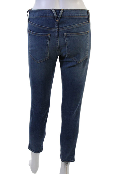 Veronica Beard Womens Ankle Skinny Cropped Jeans Dark Blue High Rise Size 26