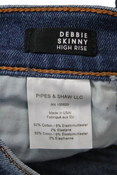 Veronica Beard Womens Ankle Skinny Cropped Jeans Dark Blue High Rise Size 26