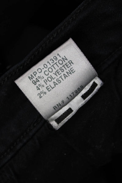 J Brand Women Cropped Ankle Black Jeans Mid Rise Button Fly 25 Inseam Size 26