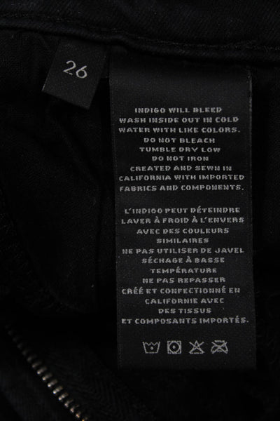 J Brand Women Cropped Ankle Black Jeans Mid Rise Button Fly 25 Inseam Size 26