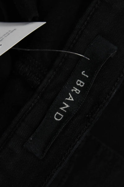 J Brand Women Cropped Ankle Black Jeans Mid Rise Button Fly 25 Inseam Size 26