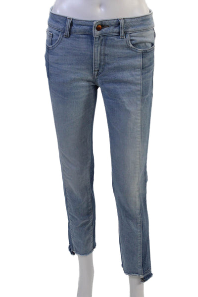 DL1961 Womens Ankle Cropped Light Blue Mid Rise Jeans Size 26
