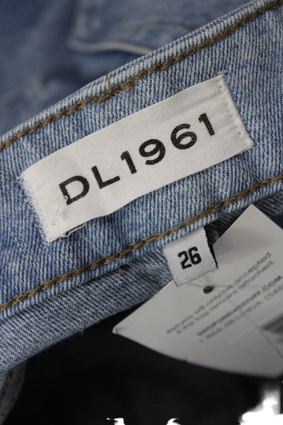 DL1961 Womens Ankle Cropped Light Blue Mid Rise Jeans Size 26
