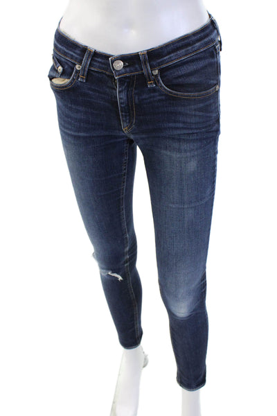 Rag & Bone Jean Womens Ankle Skinny Dark Blue Jeans Size 26