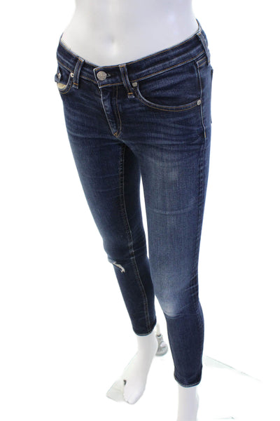 Rag & Bone Jean Womens Ankle Skinny Dark Blue Jeans Size 26