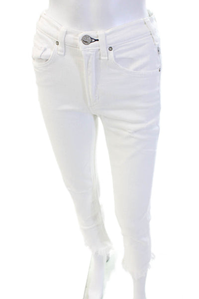 McGuire Women White Cropped Skinny Jeans Size 26