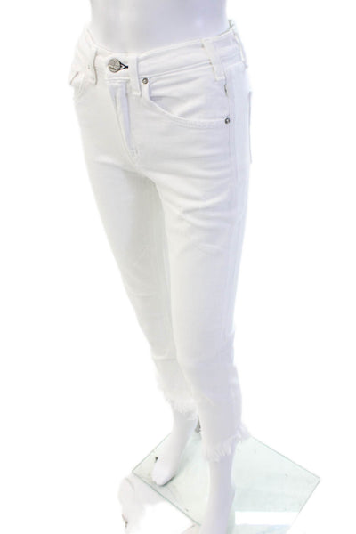 McGuire Women White Cropped Skinny Jeans Size 26