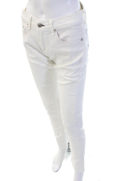 Rag & Bone Jean Women Ankle Cropped Jeans White Low Rise Cotton Size 26