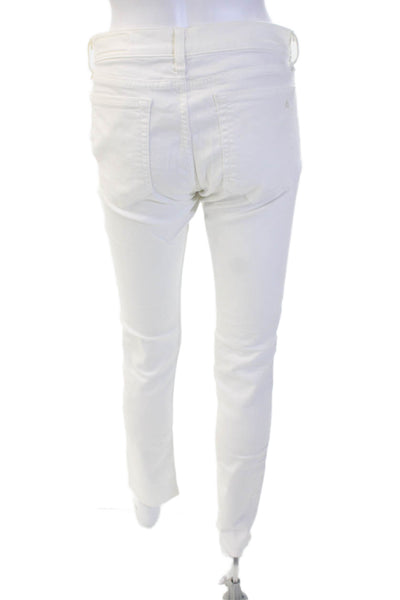Rag & Bone Jean Women Ankle Cropped Jeans White Low Rise Cotton Size 26