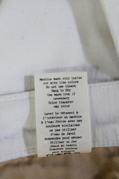 Rag & Bone Jean Women Ankle Cropped Jeans White Low Rise Cotton Size 26