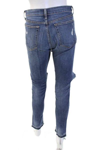 Rag & Bone Jean Womens Ankle Skinny Jeans Blue Button Mid Rise Size 26