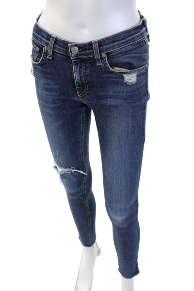 Rag & Bone Jean Women Ankle Skinny Jeans Dark Blue Low Rise Size 27