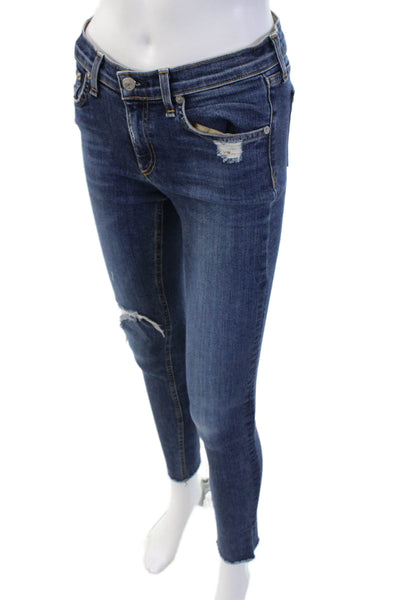 Rag & Bone Jean Women Ankle Skinny Jeans Dark Blue Low Rise Size 27
