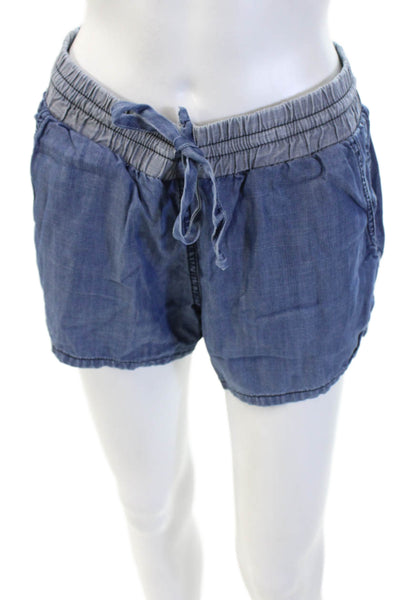 Michael Stars Unisex Blue Drawstring Lyocell Beach Shorts Size M
