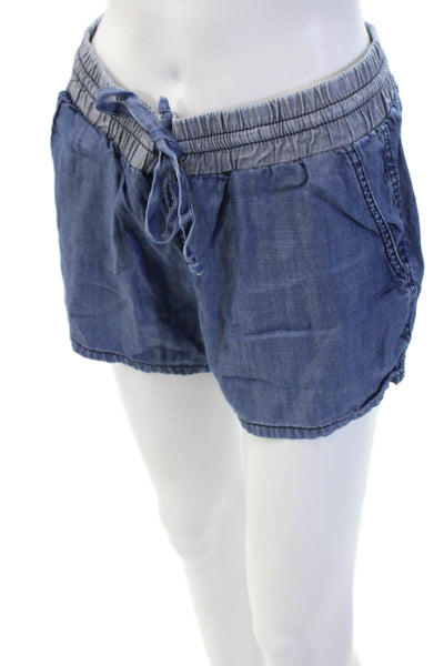 Michael Stars Unisex Blue Drawstring Lyocell Beach Shorts Size M
