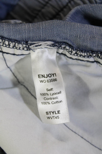 Michael Stars Unisex Blue Drawstring Lyocell Beach Shorts Size M